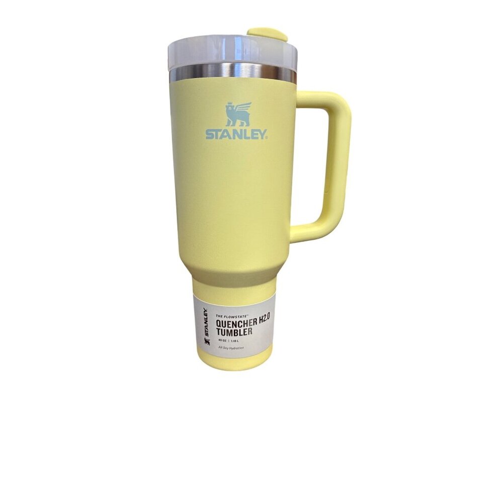 Stanley FlowState Quencher H2.0 Tumbler 40 Oz Yellow With Handle & Straw Durable